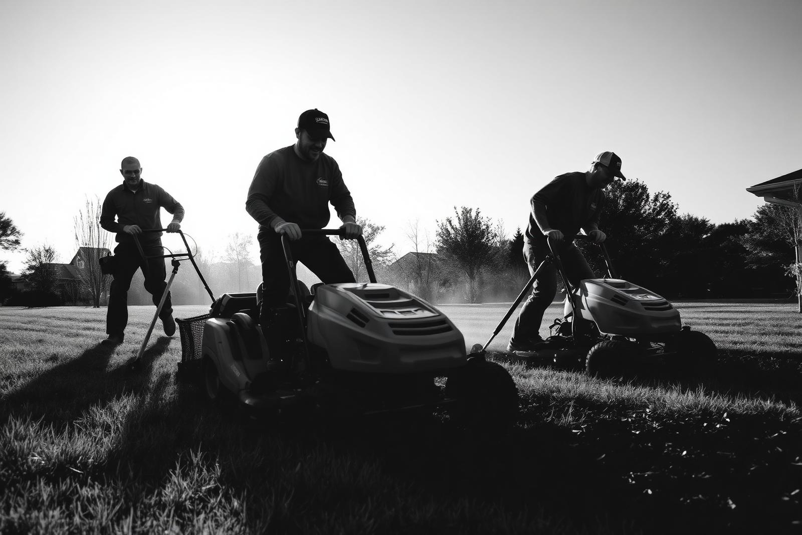 Landscaping crew at work