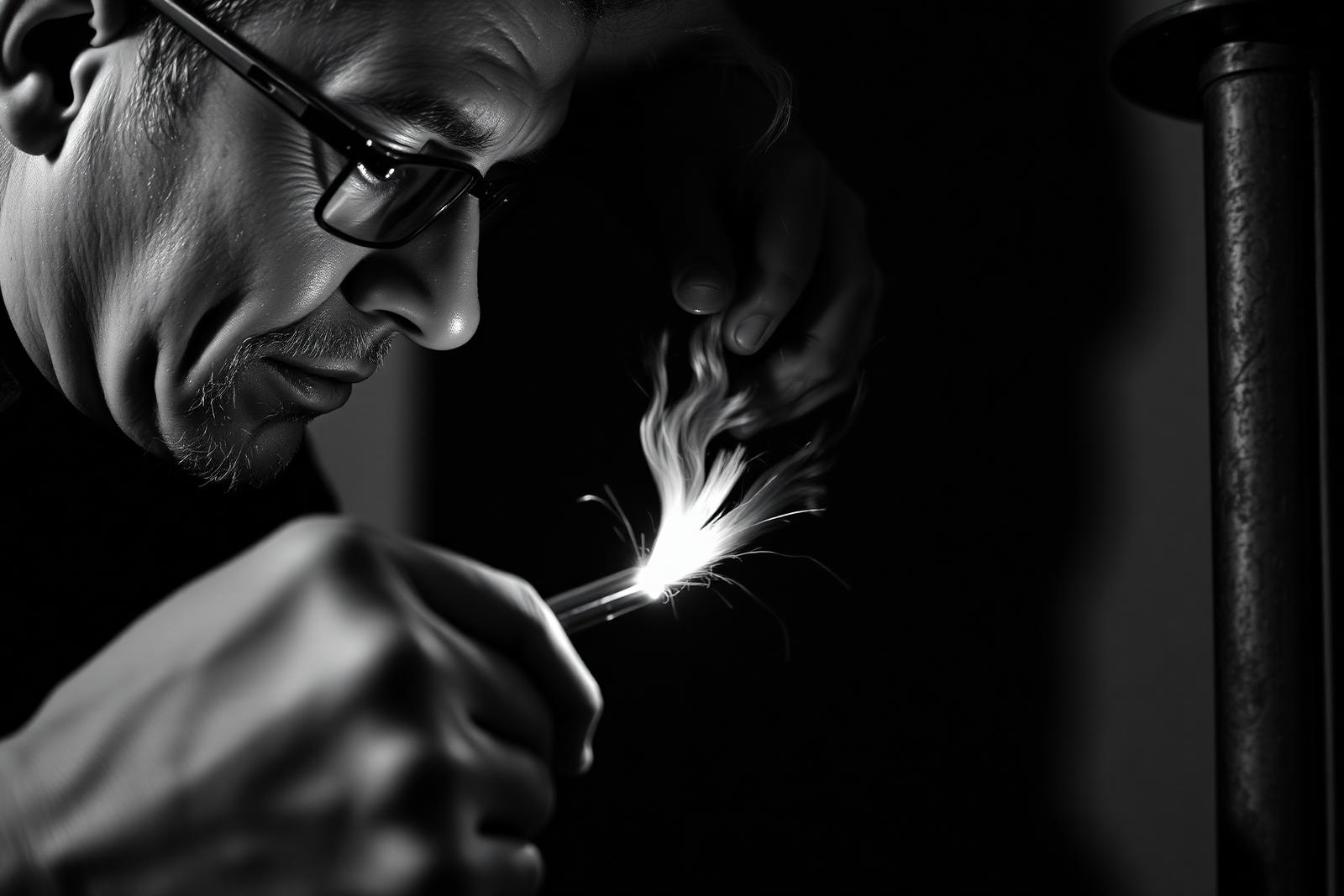 Plumber soldering a copper pipe